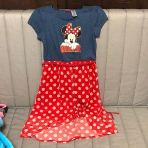 Disney Minnie Mouse Girls Dress Hi Low
